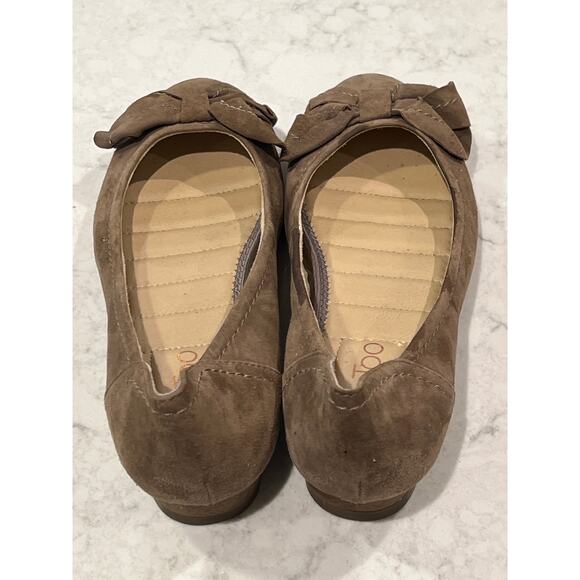 Me Too Women’s Martina Leather Suede Bow Front Slip On Ballet Shoe Size 8 Brown - Picture 4 of 7